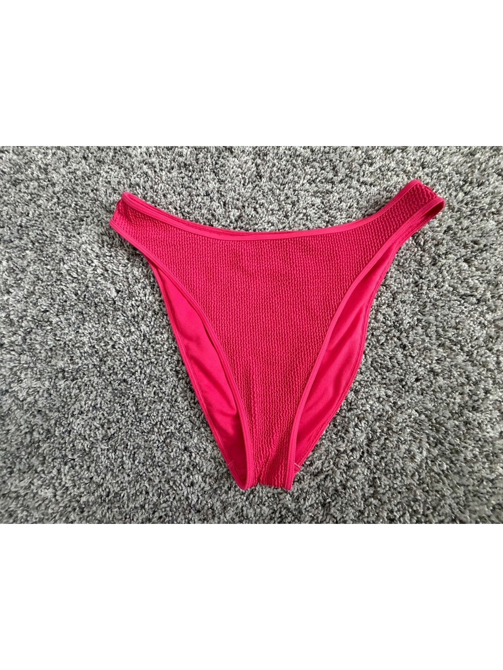 Abercrombie & Fitch Pink Textured High Leg Bikini Bottom Swimwear Size XL
